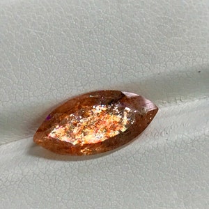 SUNSTONE Truly High Quality Natural Golden Color Full Flash Fire Faceted Fine Cut Stone Huge Size 7.5x15.5 mm Height 4.5 mm image 6