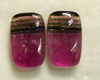 TOURMALINE - Perfect Matched Pair - So beautiful Natural Pink Color From Brazil -Nice Transparent perfect For Jewellery - size 14x21 mm