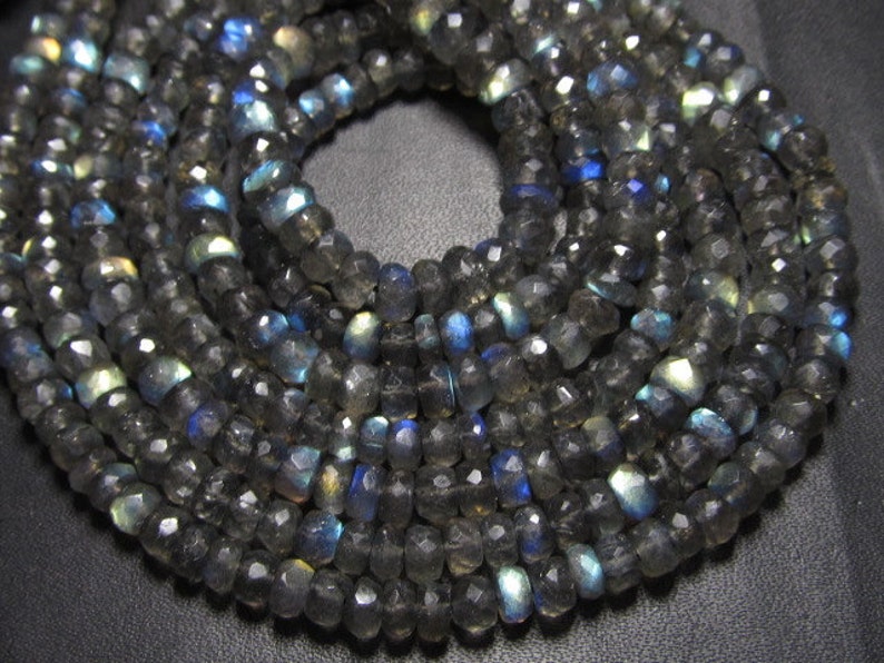 10x14 inches AAA High Quality Gorgeous Full Flashy Fire Labradorite Super Sparle Micro Faceted Rondell Beads size 4.5-5 mm approx