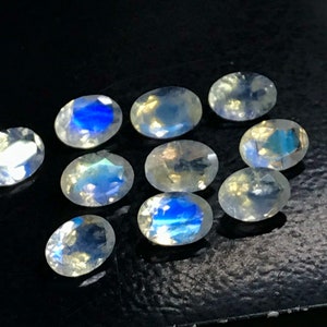 5x7 mm AAA High Quality Gorgeous Rainbow MOONSTONE Oval Cut Squar Stone Super Sparkle Full Flashy Fire Every pcs 10 pcs image 9