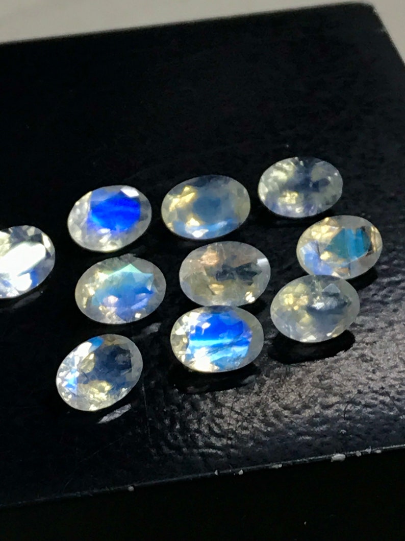 5x7 mm AAA High Quality Gorgeous Rainbow MOONSTONE Oval Cut Squar Stone Super Sparkle Full Flashy Fire Every pcs 10 pcs image 9