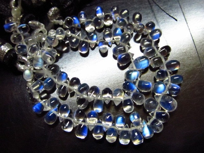 AAAA High Quality Rainbow Moonstone Amazing Clear Smooth Tear Drops Briolett Sizs 3x4 5x7 mm approx 51 pcs image 4