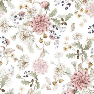 Queen of the Garden Wallpaper - Floral Kids Room Wallpaper - Botanical Nursery Wall Decor - Elegant Bedroom Wallpaper