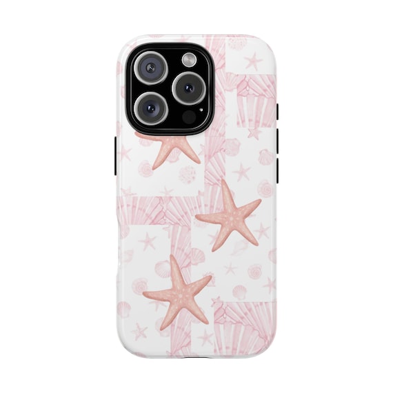 Tough Cases, Pink Starfish Phone Case, Beach Lover Gift, Summer Accessory, Tropical Design