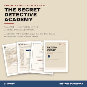 Detective Case File, Printable Mystery Game for Kids Ages 8–12