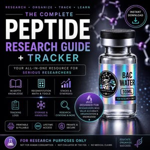 Peptide Guide PDF | Printable Research Tracker With Reconstitution Calculator