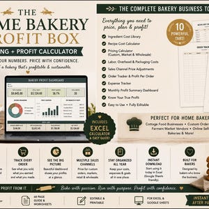 Home Bakery Pricing Calculator | Baking Cost & Profit Spreadsheet | Recipe Cost Calculator | Cottage Food Business Pricing Tool