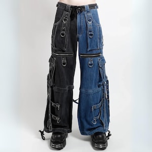 Handmade Split Denim Tripp Pants – Unisex Wide Leg Cargo Trousers