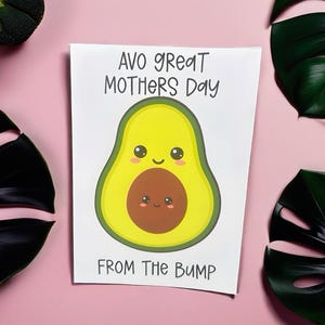 Avo Great Muttertagskarte - Niedliche Avocado-Wortspielkarte vom Beulen, Grußkarte Muttertagskarte, lustige Karte, werdende Mutter, Babypartykarte