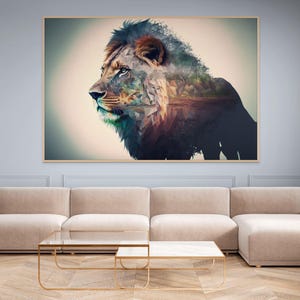 Colorful Eclectic Lion Wall Art – Bright Vibrant Lion Poster – Digital Animal Print – Fun Jungle Decor – Bold Safari Art – Instant Download