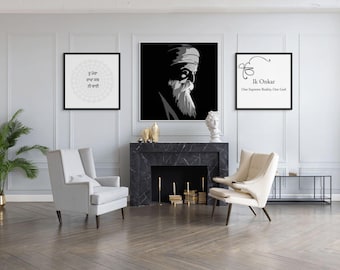 Guru Nanak Dev Ji Portrait: Ik Onkar Sikhism Art Set (Digital Download)