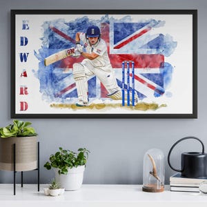 Personalized England Cricket Poster: Custom Sports Wall Art (Digital Download