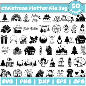 Christmas Plotter File Svg Bundle, Christmas Houses, Weihnachten Svg, Plotterdatei weihnachten Svg, Christmas Svg, Digital Download