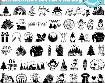 Christmas Plotter File Svg Bundle, Christmas Houses, Weihnachten Svg, Plotterdatei weihnachten Svg, Christmas Svg, Digital Download