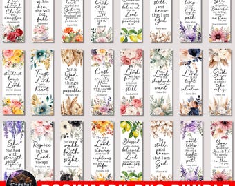 Bible Verses Bookmark png Bundle, Printable floral bookmark, Christian Png, Inspirational Bookmark, Bible Bookmark Printable Christian Art