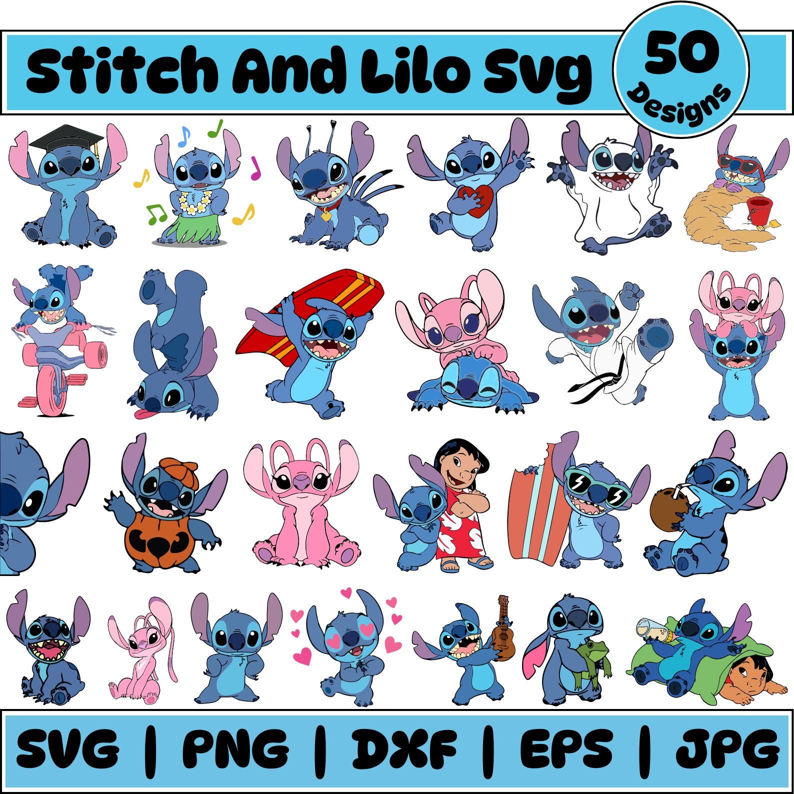 Stitch And Lilo Svg Png Bundle, Lilo and stitch Png, Stitch Svg, Stitch Angel Png, Stitch Love Svg, Stitch & Angel Heart Svg, Stitch Clipart