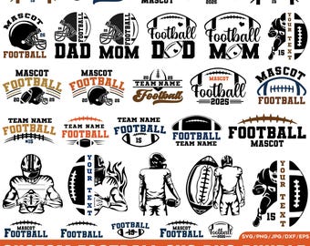 Football Team Svg Bundle, Football Svg Png, Football Mom Svg, Football Player, Football Team Logo, Team Name, Football Team Shirts