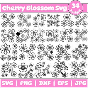 Kirschblüte-Svg-Bundle, Sakura-Blume-Svg, Sakura-Svg, Blumen-Svg, Frühlingsblumen-Vektorgrafik, Japanische Blüte SVG, Clipart für Cricut