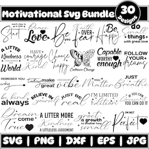 Pacchetto SVG motivazionale, Affermazione SVG, Citazione positiva SVG, Download digitale, Carino SVG motivazionale, Detto SVG, PNG, File