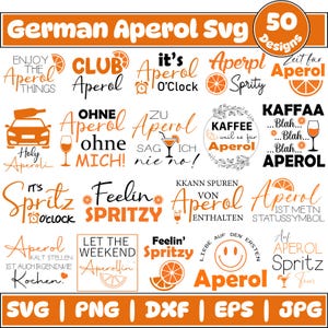 Aperol Spritz SVG Bundle: German Alcohol Cut Files