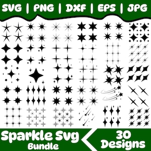 Funkel-Svg-Bundle, Funkelsterne Svg, Helle Sterne, Sternen Svg, Funkelnde Sterne, Funkeln, Funkeln, Stern Clipart, Schnittdateien für Cricut