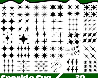 Sparkle Svg Bundle, Sparkle Stars Svg, Bright Stars, Stars Svg, Twinkle Stars, Sparkle Art, Sparkles, Star Clipart, Cut files For Cricut