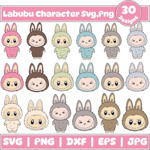 Labubu Designs SVG, Png Bundle, svg, Labubu Png svg, Vektor digitale Datei für Cricut, Laser Cut Labubu, Instant Download, Labubu Charakter Png