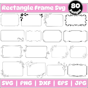 Rechteck Rahmen svg Bundle, Rechteck Rahmen svg, Rechteck Clipart, Quadrat svg png, Rahmen svg Bundle, Geometrische svg-Dateien, Silhouette