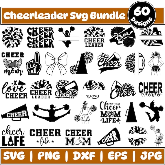 Cheerleader Svg Bundle, Cheer Svg, Cheerleader Clipart, Cheerleading Svg, Cheerleader Silhouette, Cheer Cut File, Cheer megaphone, Cheer Pom