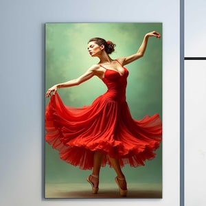Ballet Dancer Wall Art – Tempered Glass Print – Elegant Ballerina Decor – Dance Studio Artwork – Graceful Home Wall Decor – Gift for Dancers