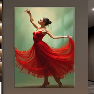 Ballet Dancer Wall Art – Tempered Glass Print – Elegant Ballerina Decor – Dance Studio Artwork – Graceful Home Wall Decor – Gift for Dancers