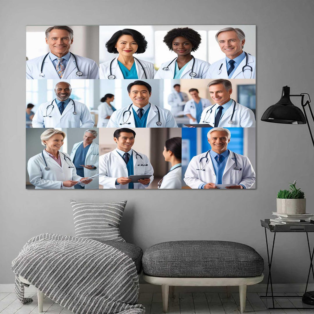 Doctor Introduction Wall Design Medical Team Glass Wall Art, Customized Decor for Doctors Clinics ...
