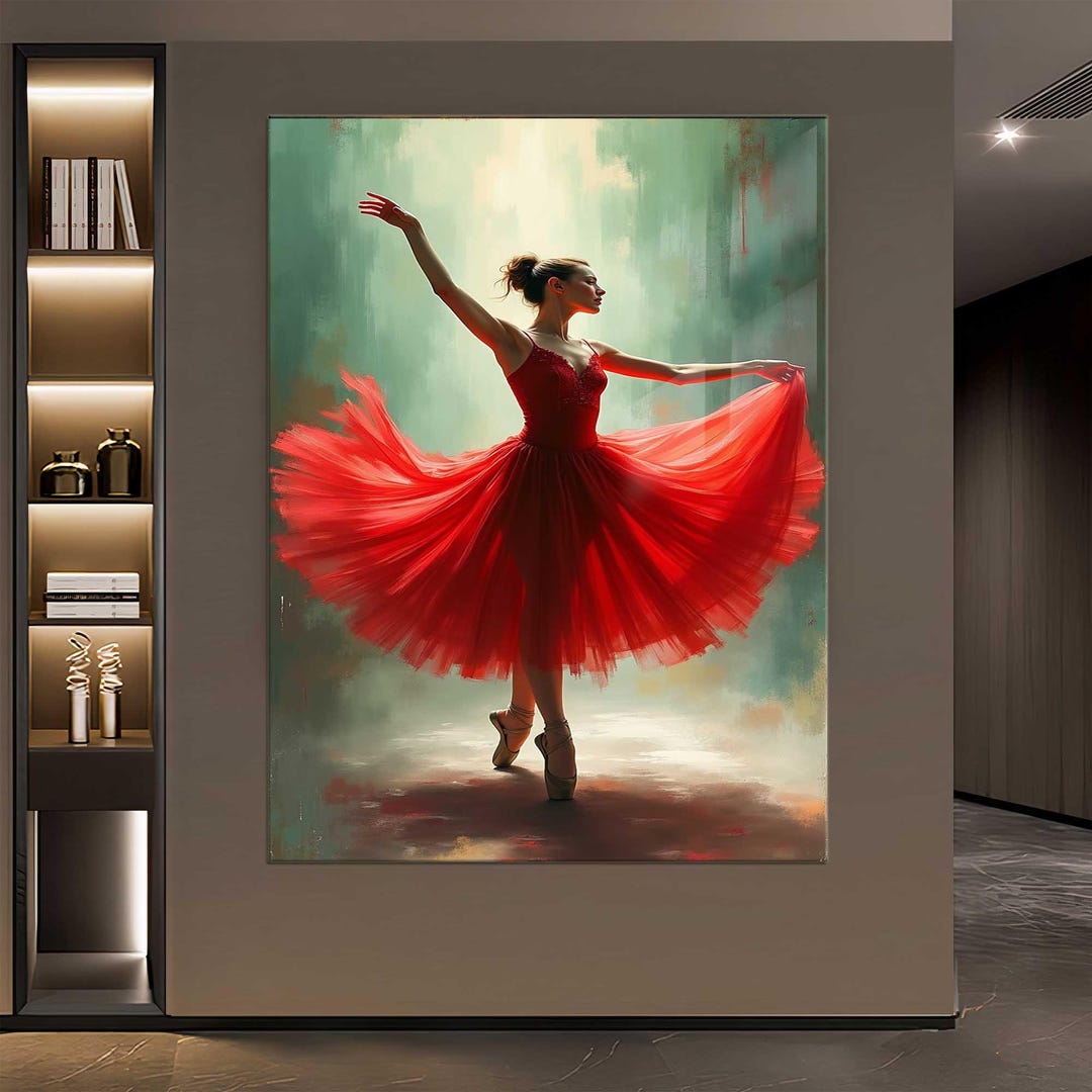 Ballet Dancer Wall Art – Tempered Glass Print – Elegant Ballerina Decor ...