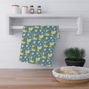 Lemon-Themed Tea Towels, Charming Kitchen Decor, Eco-Friendly Home Gift, Summer Entertaining Essentials, Fruit-Inspired Gift, Floral, Zasty,