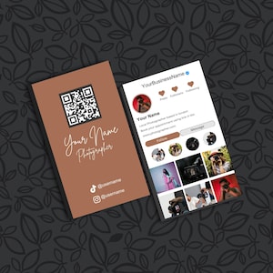 Minimalistisch visitekaartje voor fotograaf, visitekaartje voor doe-het-zelf Instagram-fotograaf, Canva-sjablonen, visitekaartje trouwfotograaf