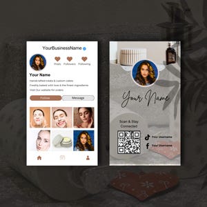 DIY Beauty Instagram Visitenkarte, Beauty Hautpflege Instagram Visitenkarte, Canva Visitenkarte, bearbeitbare Ig-Karte, Canva Template Design