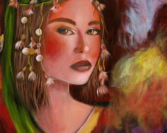 Heritage, Giclee matted print of my original painting, the mat is included in the measurements.