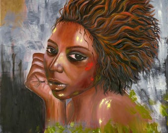 Read Me,  Giclee matted print of my original painting, the mat is included in the measurements.