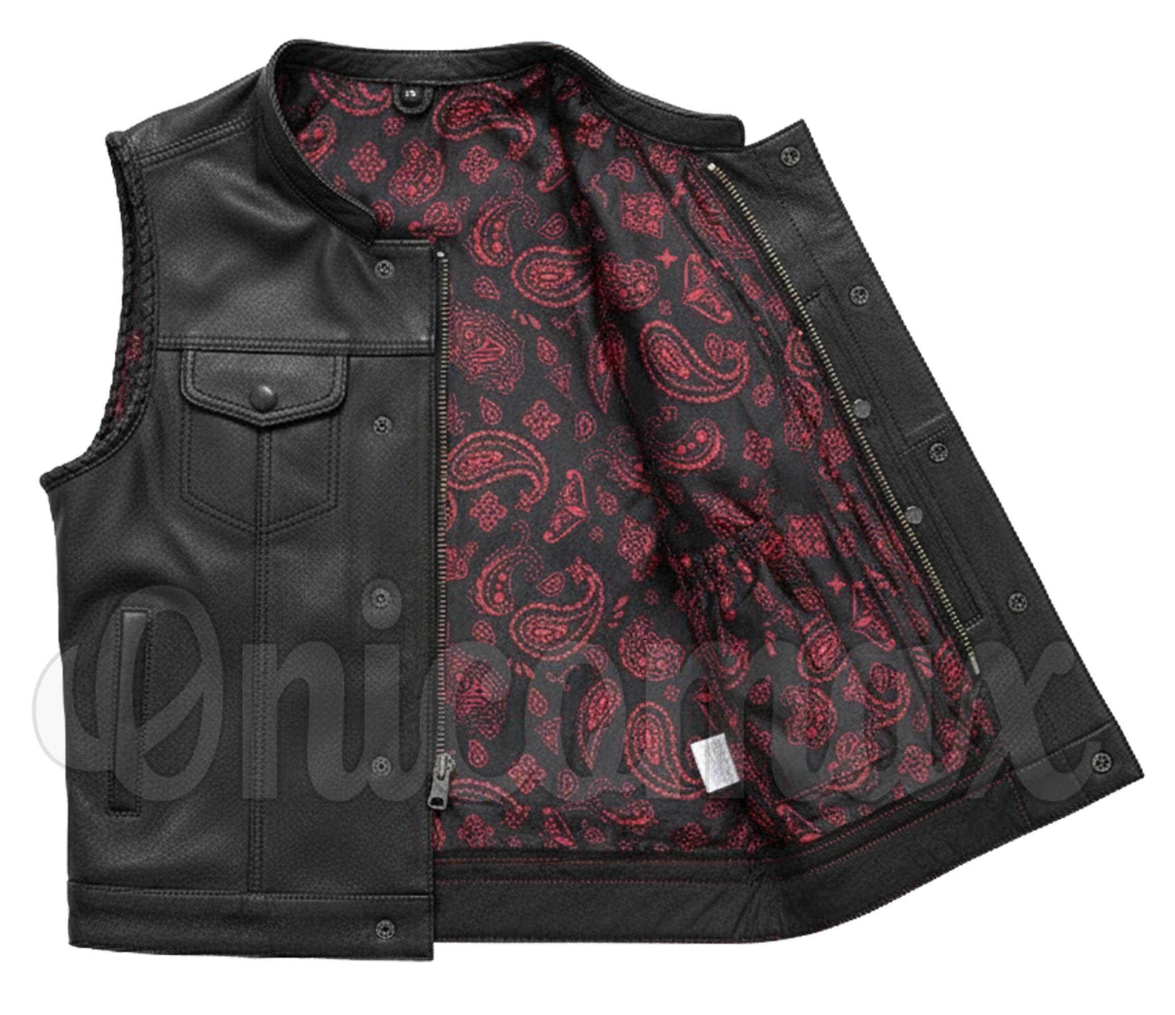 Hommes Cuir Véritable Gilet Hunter Pêche Débardeur sans Manche Veste Gilet
