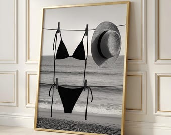 Vintage Bikini Print | Summer Decor Artwork | Bathing Suit Poster | Beach House Wall Art | Girly Modern Wall Art | Girly Apartment Decor