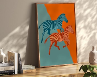 Abstract Zebra Crossing | Bold Zebra Art  | Contemporary Zebra Poster | Black and White Animal | Eclectic Zebra Poster | Living Room Decor