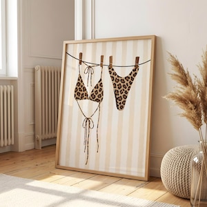 Leopard Bikini Wall Art - Etsy display picture 2