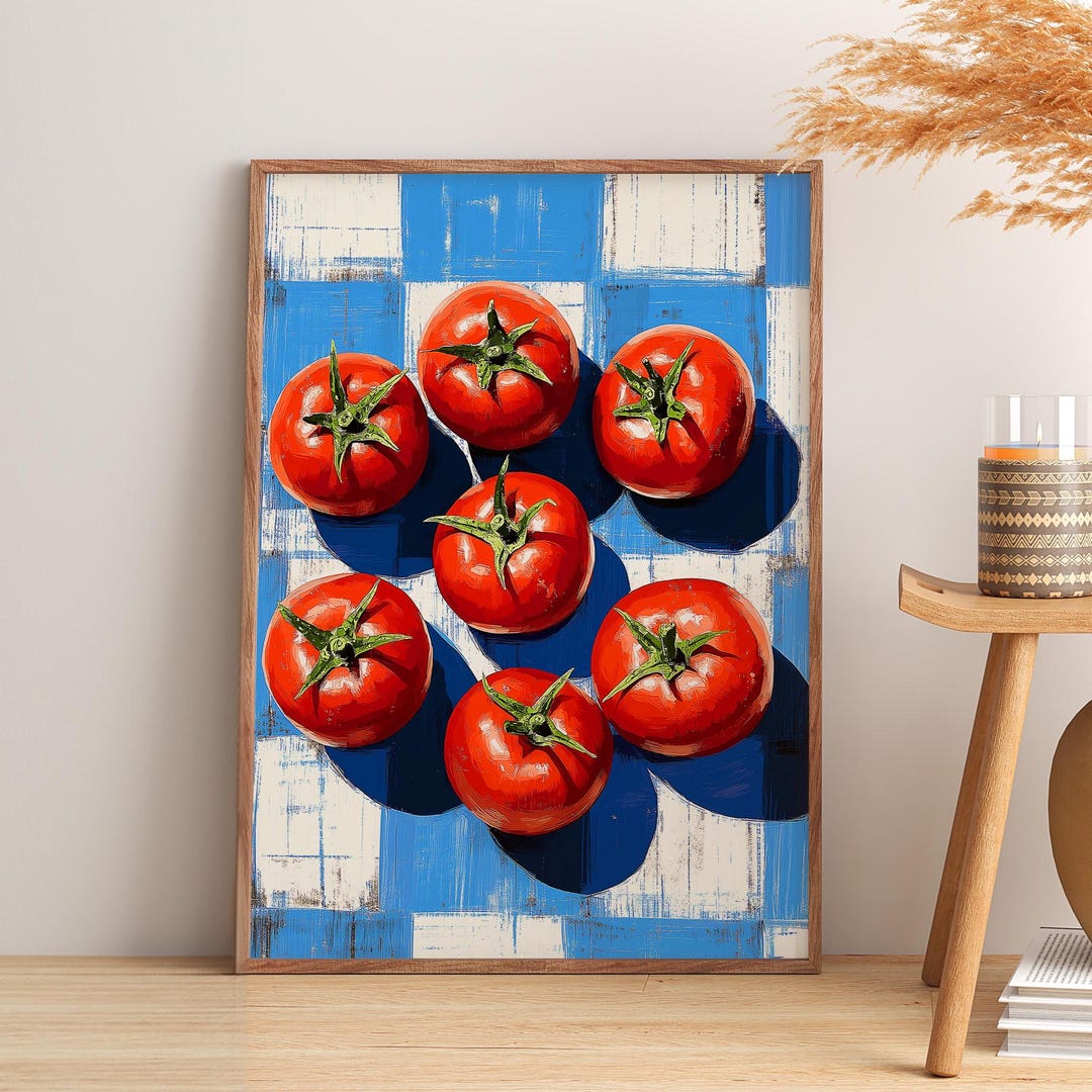Abstract Tomato Poster | Italia Kitchen Poster | Contemporary Kitchen ...