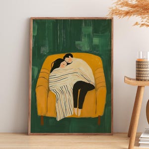 Smaragd-grün gestreiftes Paar | Abstrakte Paar Wandkunst | Zeitgenössische Kunst | Minimalist Paar Poster | Paar Geschenk Print, digitaler Download