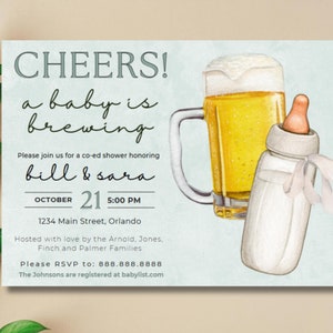 Baby is Brewing Invitation  /  Baby Shower Invitation  /  Gender Neutral Invite  /  Couples Shower Invitation  /  Beer Themed Invite