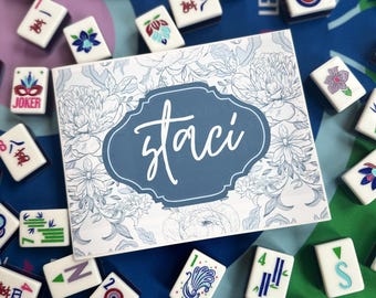 Personalized Mahjong Card Stickers | Fits Large & Standard NMJL National Mah Jongg League Cards  |  Bright Colors, Fun Designs