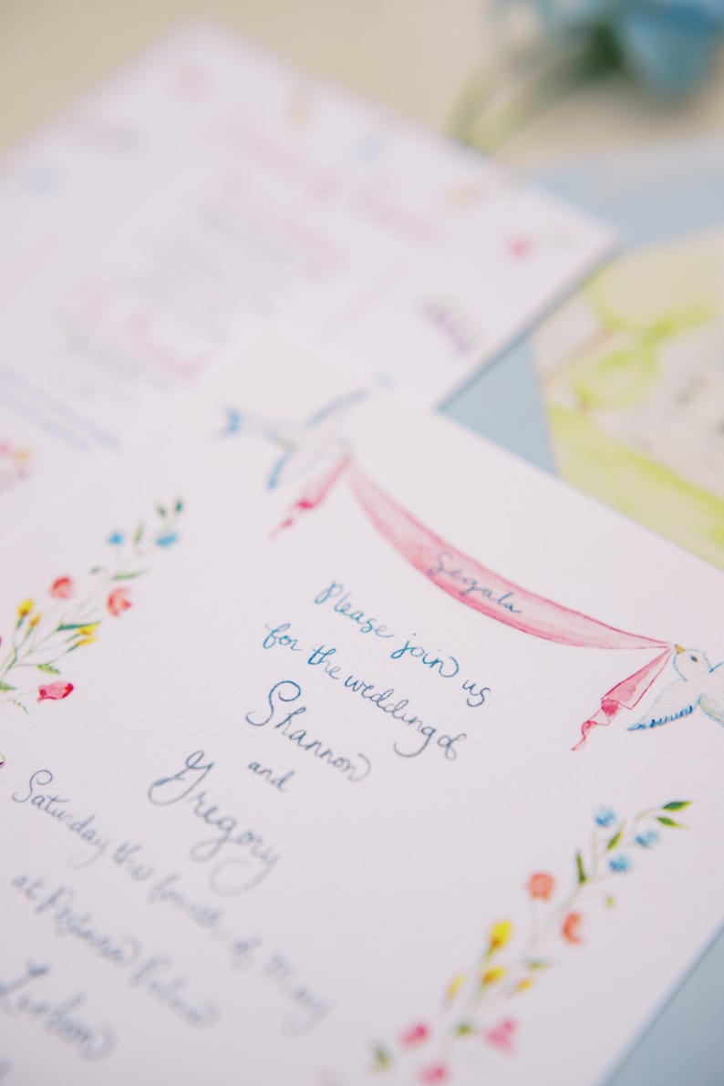 Custom Hand-painted Wedding Suite - Etsy