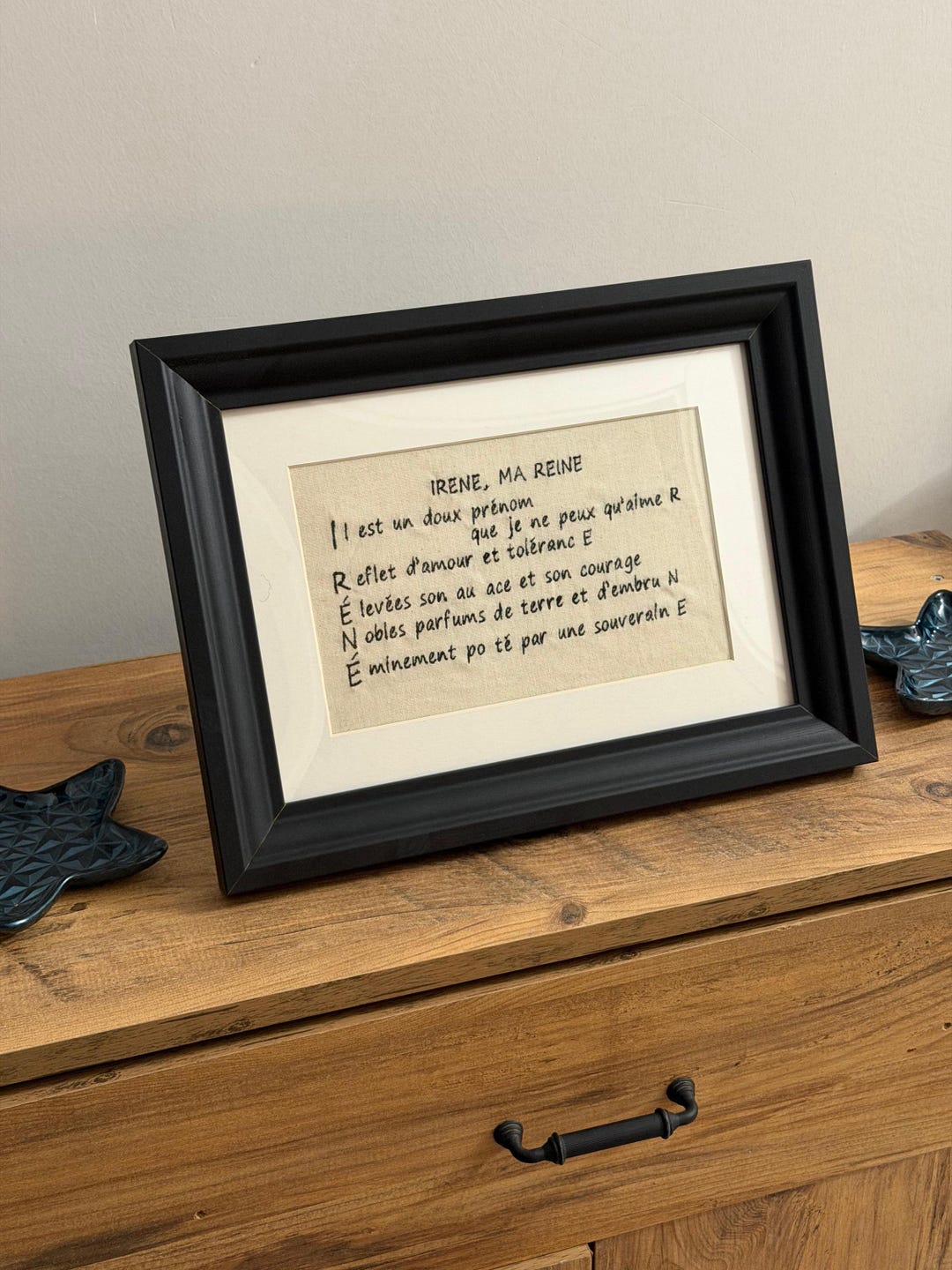 Embroidered Frame,custom Frame,customizable Text Frame,personelized ...