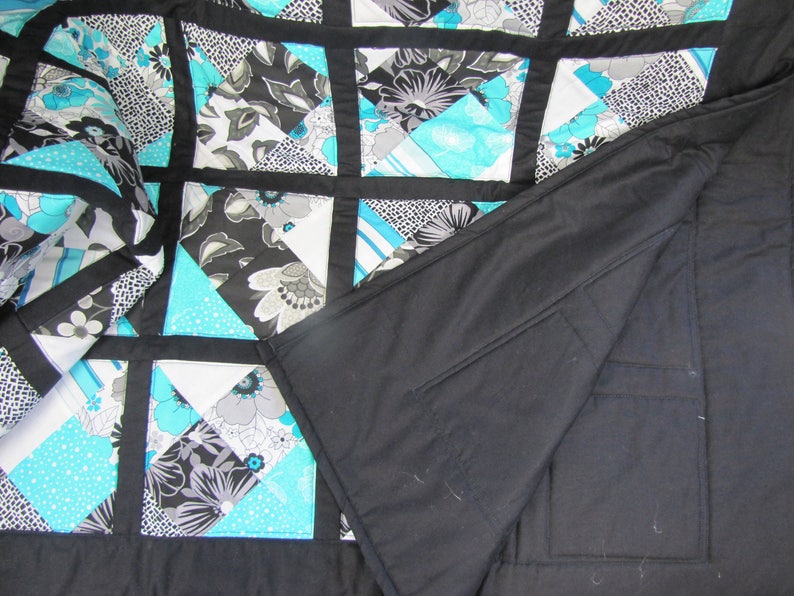 Turquoise/Black/White Quilt Etsy