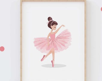 Ballerina Girl Art, Ballet Kid Painting, Ballet Minimalistic Decor, Ballerina Home Portrait, Ballet Digital Print, Ballerina Abstract Poster